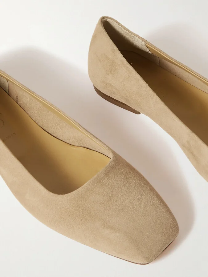 Aeyde - Ida Suede Ballet Flats - Neutrals - Image 4