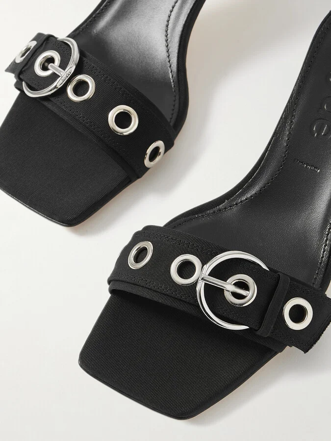 Aeyde - Ilvy Grosgrain Sandals - Black - Image 4