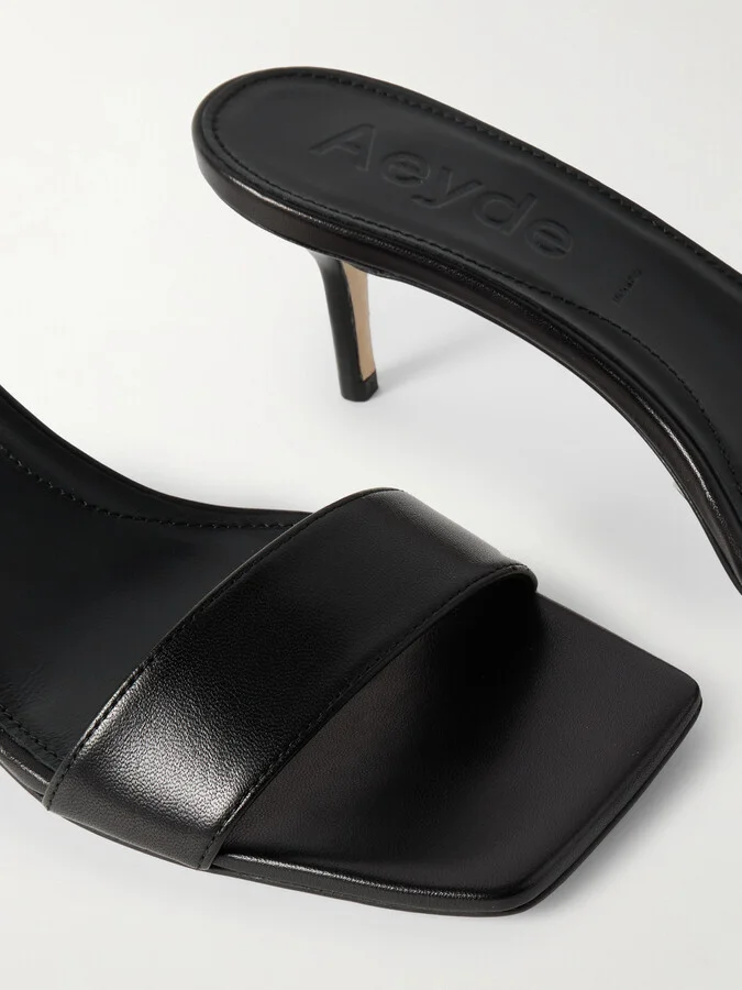 Aeyde - Ilvy Leather Mules - Black - Image 4