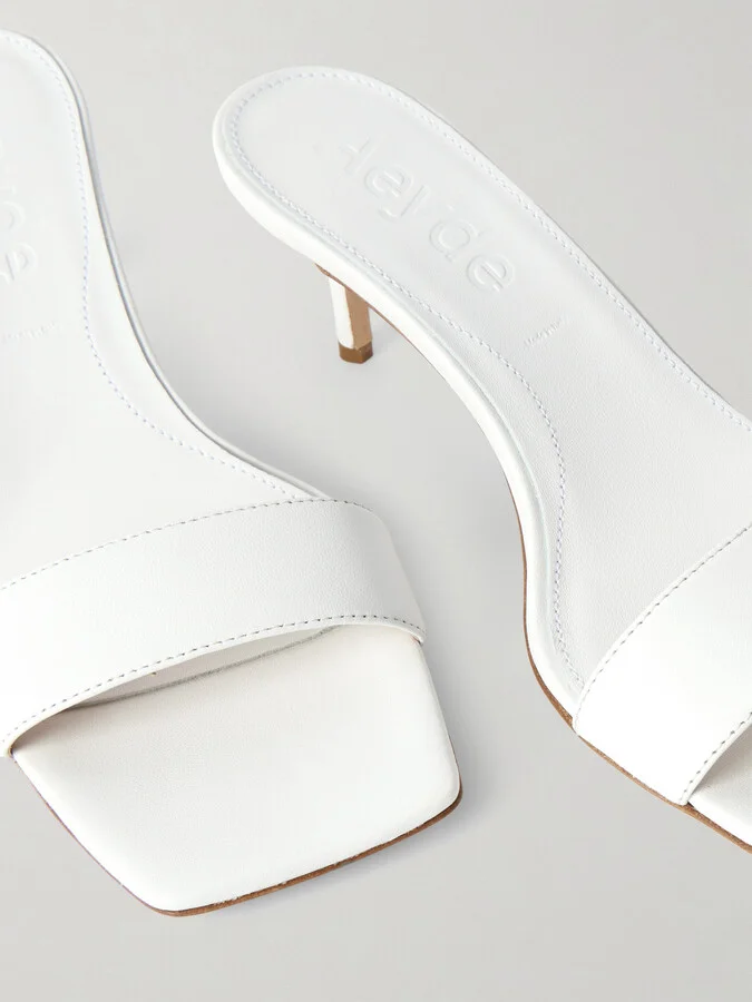 Aeyde - Ilvy Leather Mules - White - Image 4