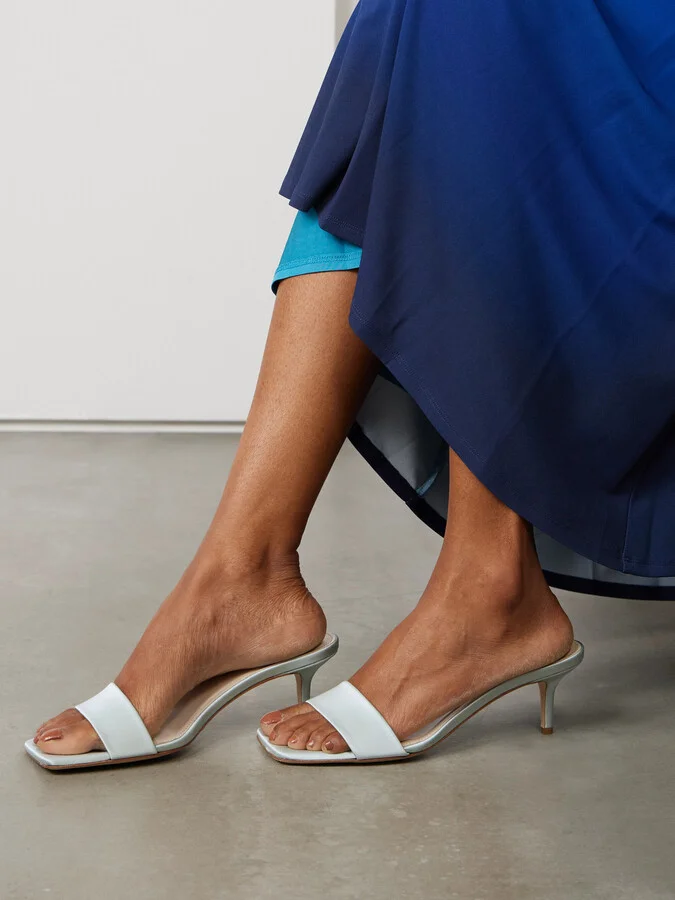 Aeyde - Ilvy Satin Mules - Off-white - Image 2