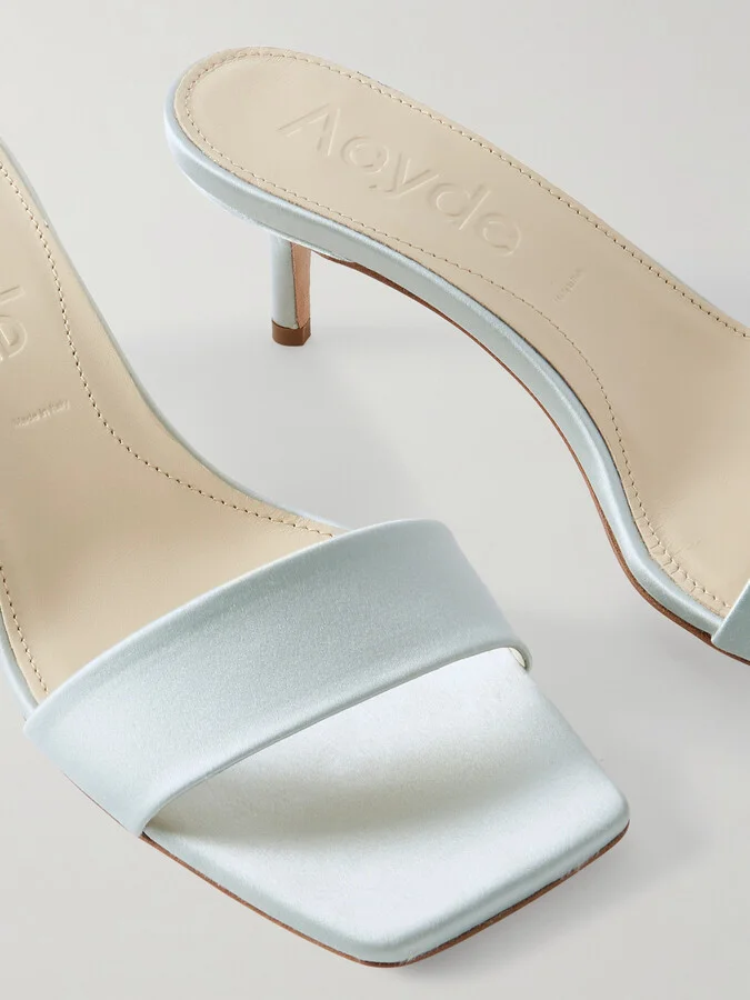 Aeyde - Ilvy Satin Mules - Off-white - Image 4