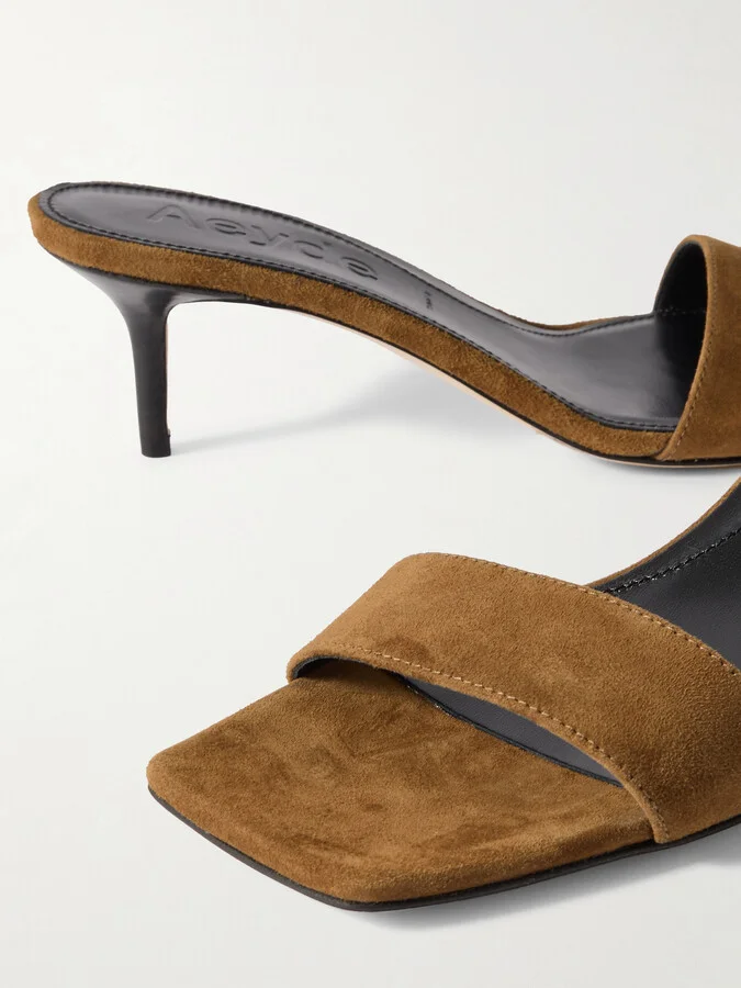 Aeyde - Ilvy Suede Mules - Brown - Image 4