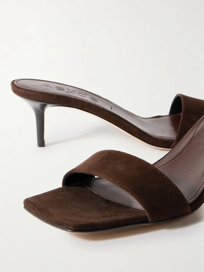 Aeyde - Ilvy Suede Mules - Brown - Image 4