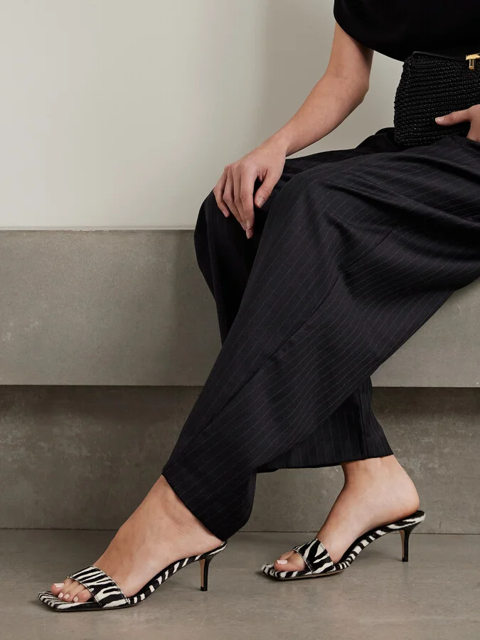 Aeyde - Ilvy Zebra-print Pony Hair Mules - Animal print - Image 2