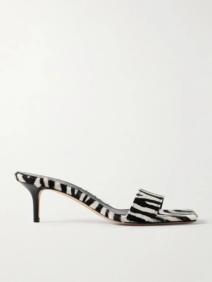 Aeyde - Ilvy Zebra-print Pony Hair Mules - Animal print
