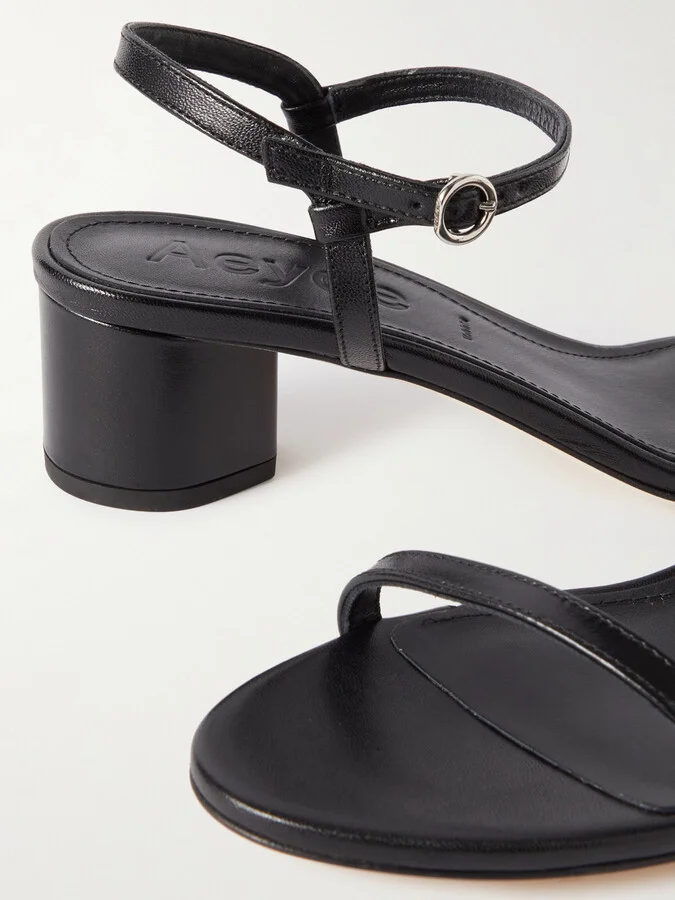 Aeyde - Immi Leather Sandals - Black - Image 4