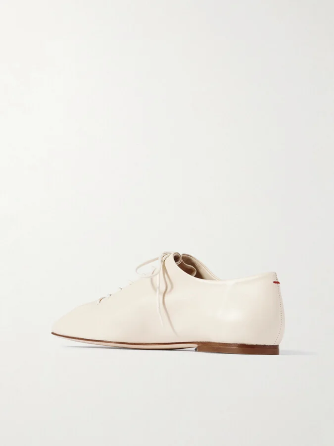Aeyde - Isla Leather Brogues - Cream - Image 3