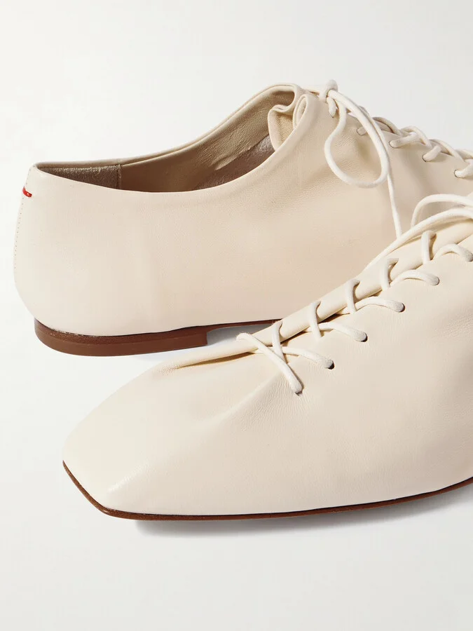 Aeyde - Isla Leather Brogues - Cream - Image 4