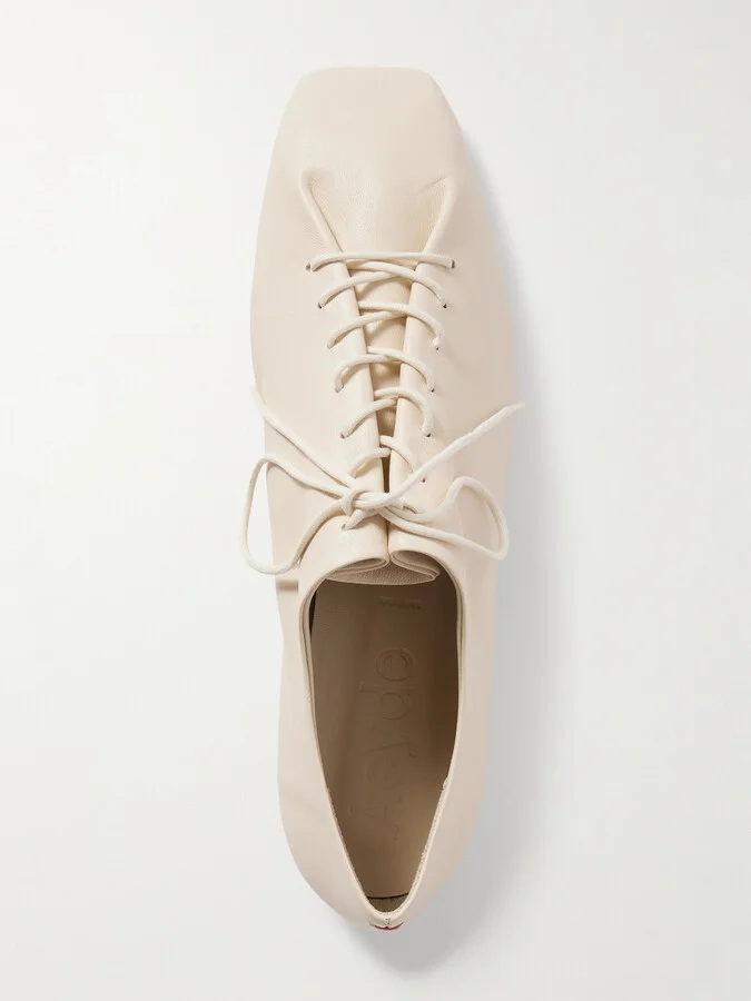 Aeyde - Isla Leather Brogues - Cream - Image 5