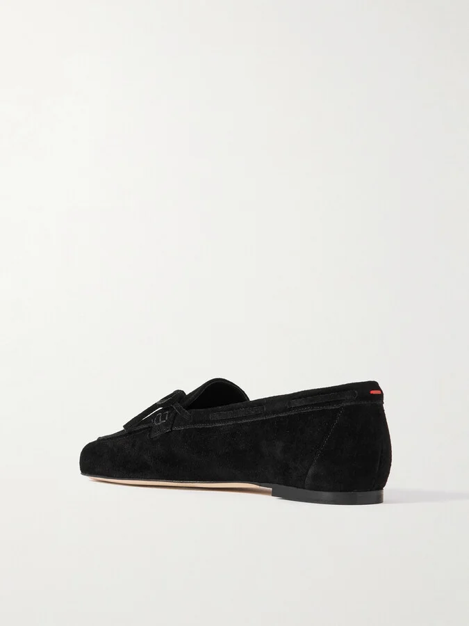 Aeyde - Jasper Suede Boat Shoes - Black - Image 3