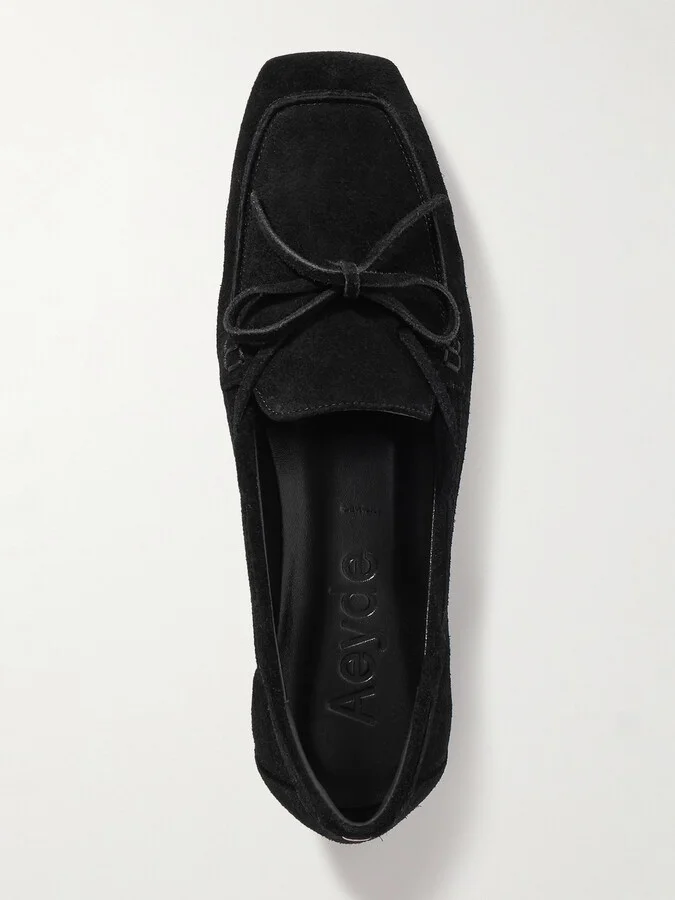 Aeyde - Jasper Suede Boat Shoes - Black - Image 5