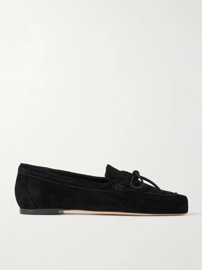 Aeyde - Jasper Suede Boat Shoes - Black
