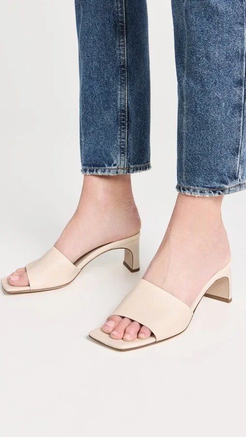 AEYDE Jeanie Nappa Leather Creamy Sandals - Image 4