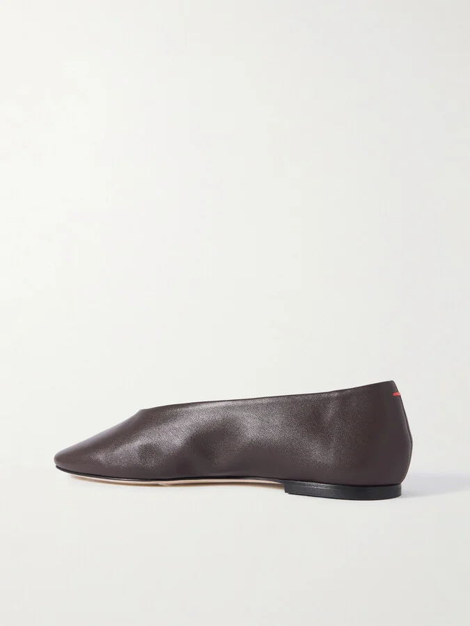 Aeyde - Kirsten Leather Ballet Flats - Brown - Image 3