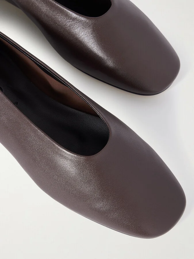 Aeyde - Kirsten Leather Ballet Flats - Brown - Image 4