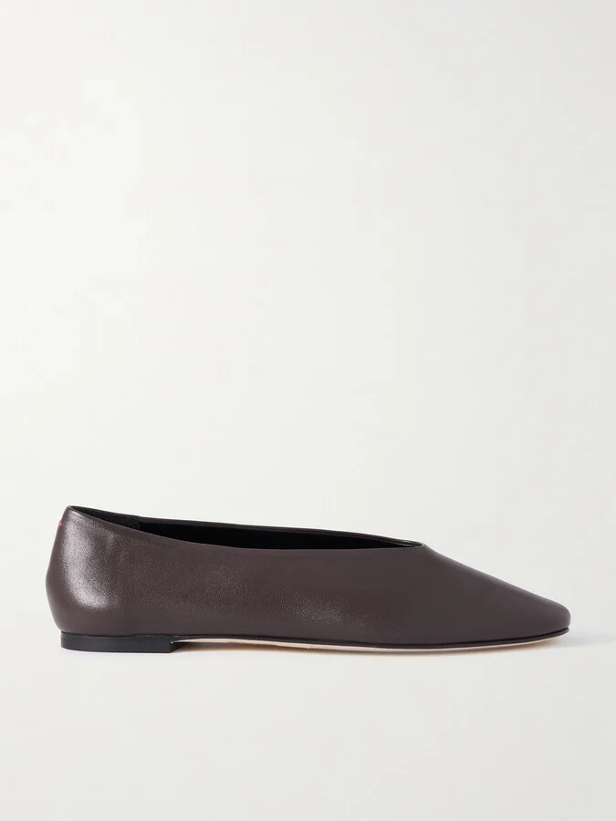 Aeyde - Kirsten Leather Ballet Flats - Brown