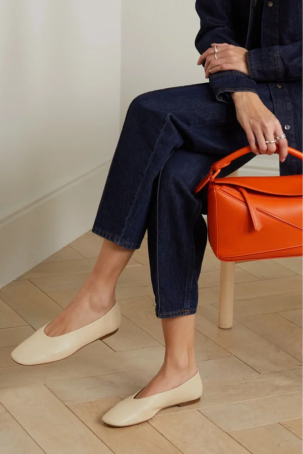 Aeyde - Kirsten Leather Ballet Flats - Cream - Image 2