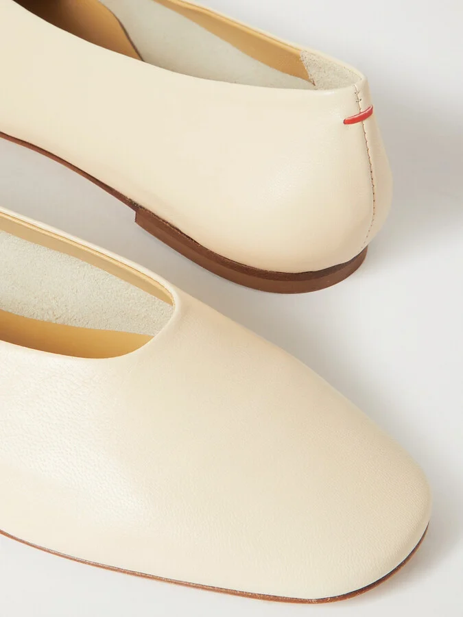 Aeyde - Kirsten Leather Ballet Flats - Cream - Image 4