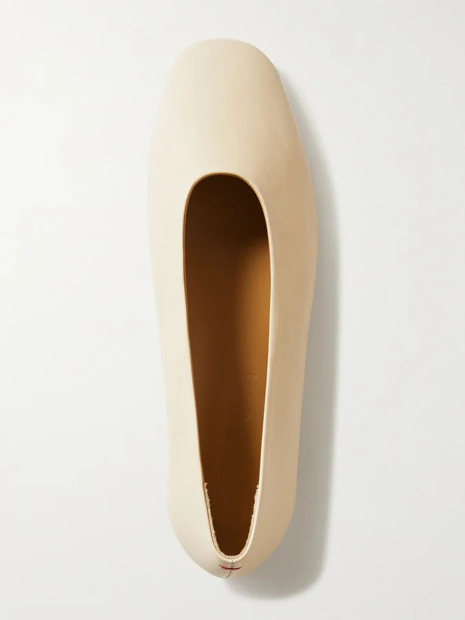 Aeyde - Kirsten Leather Ballet Flats - Cream - Image 5