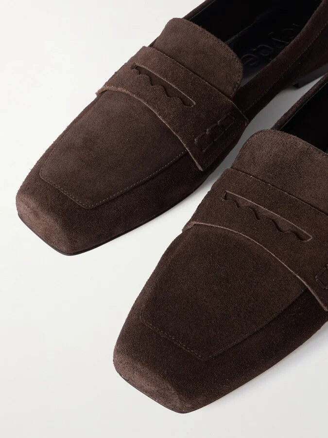 Aeyde - Lana Suede Loafers - Brown - Image 4