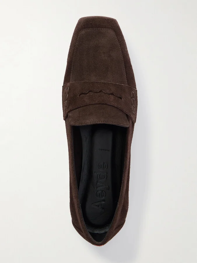 Aeyde - Lana Suede Loafers - Brown - Image 5