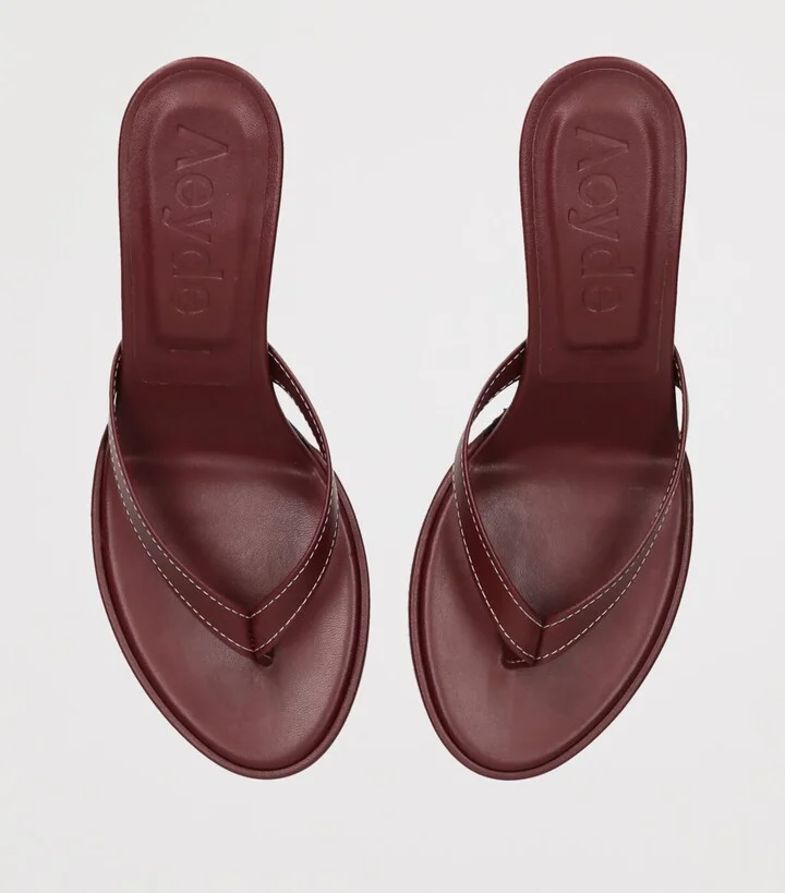 Aeyde Leather Daphne Heeled Sandals 75 - Image 4