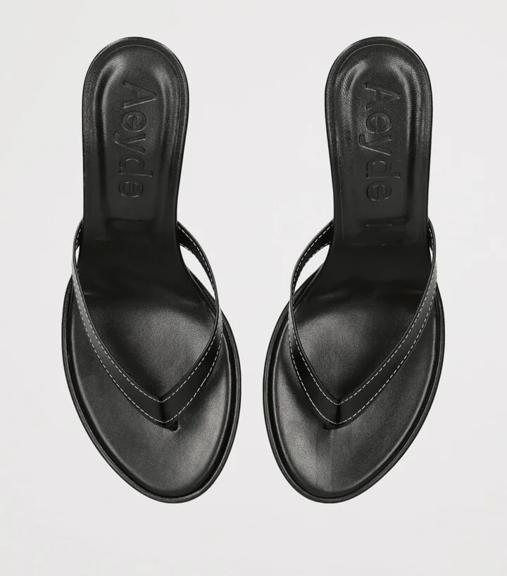 Aeyde Leather Daphne Heeled Sandals 75 - Image 4
