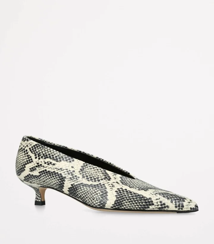 Aeyde Leather Snake Print Clara Pumps 35 - Image 4