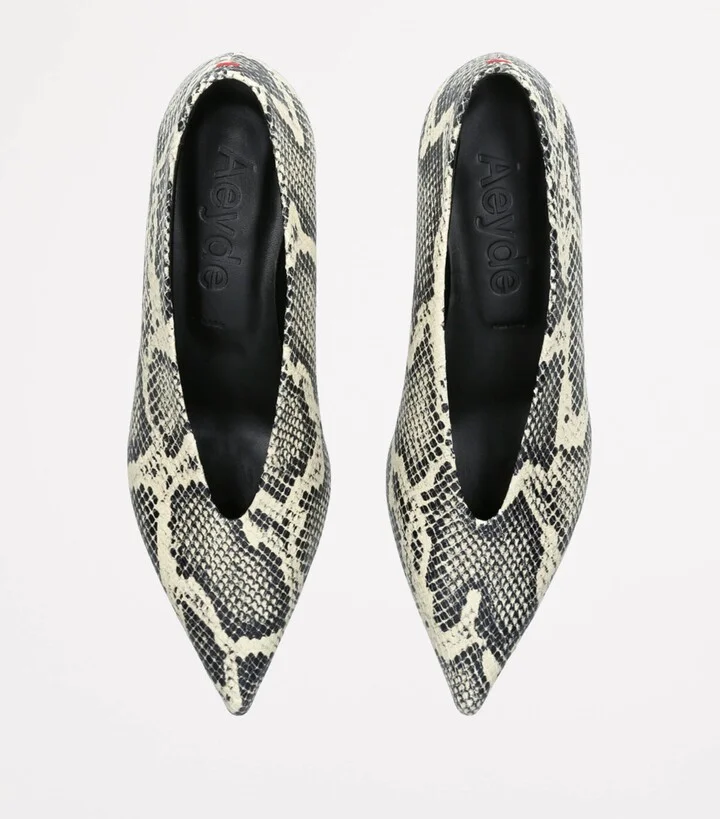 Aeyde Leather Snake Print Clara Pumps 35 - Image 5