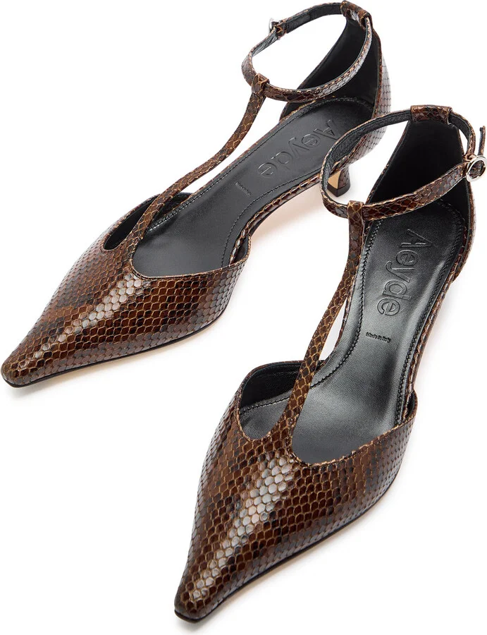 Aeyde Liz 35 Python-effect Leather Pumps - Image 3