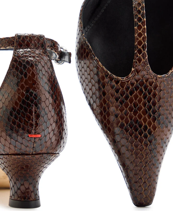 Aeyde Liz 35 Python-effect Leather Pumps - Image 4