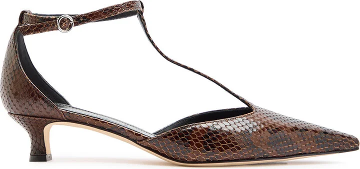 Aeyde Liz 35 Python-effect Leather Pumps