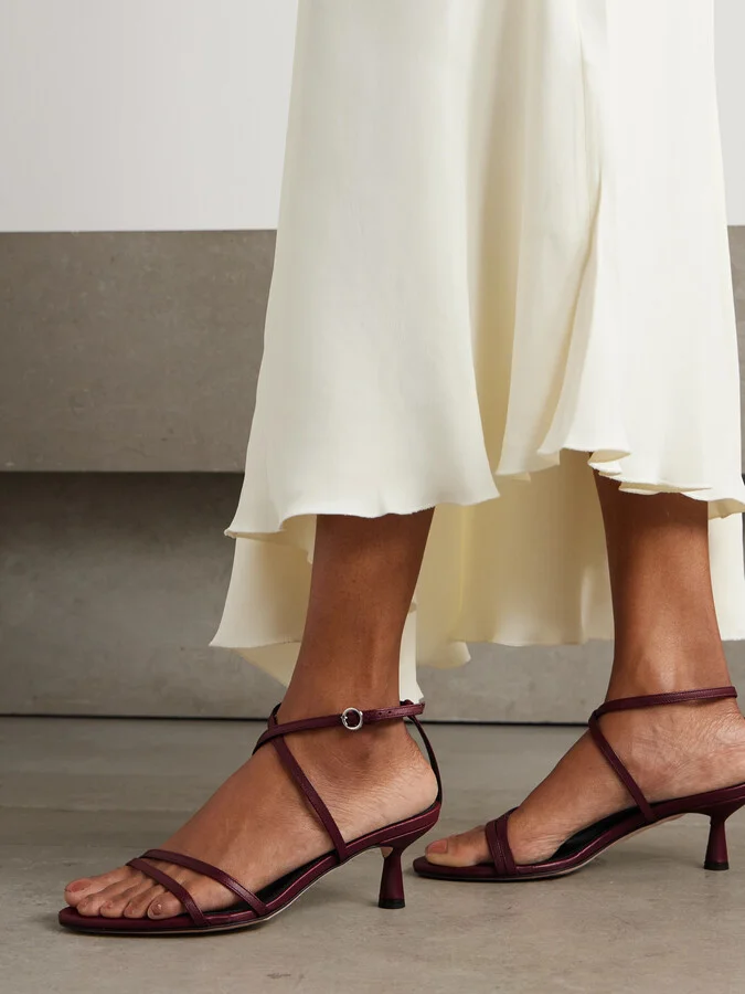 Aeyde - Maeve Leather Sandals - Burgundy - Image 2