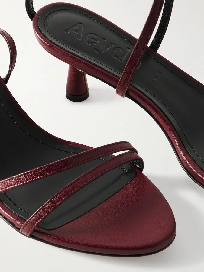 Aeyde - Maeve Leather Sandals - Burgundy - Image 4