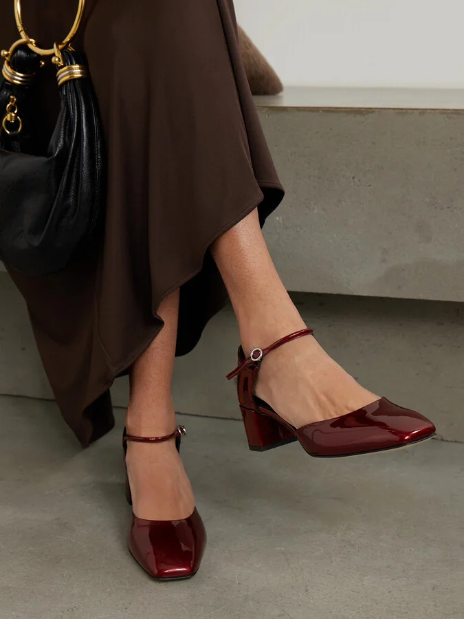 Aeyde - Magda Metallic Patent-leather Pumps - Red - Image 2