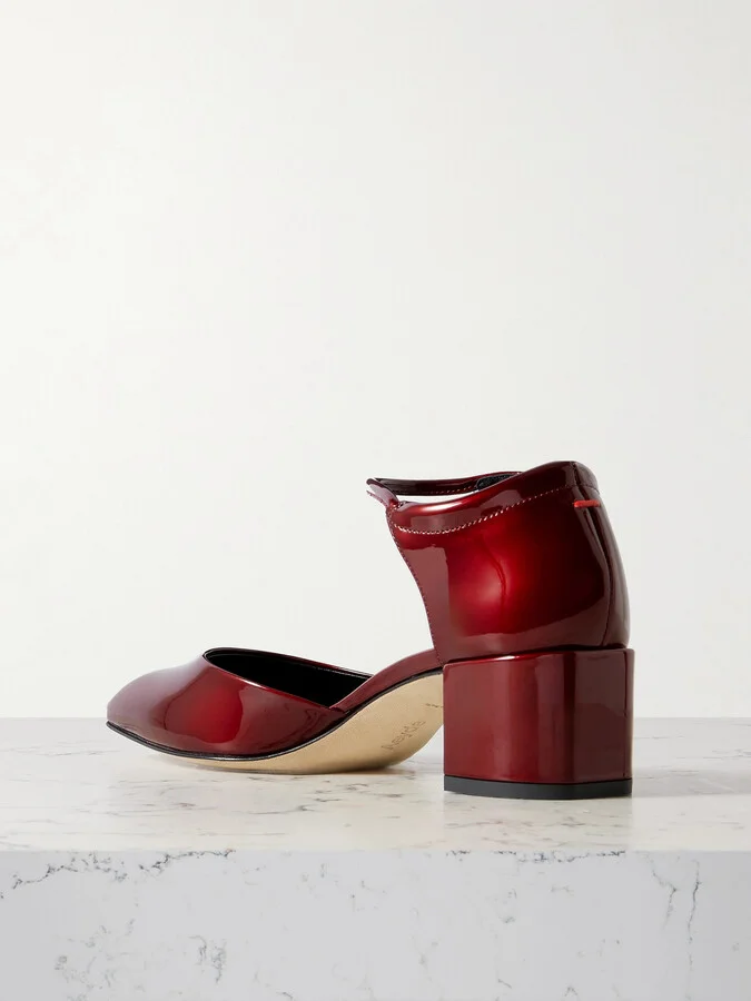 Aeyde - Magda Metallic Patent-leather Pumps - Red - Image 3