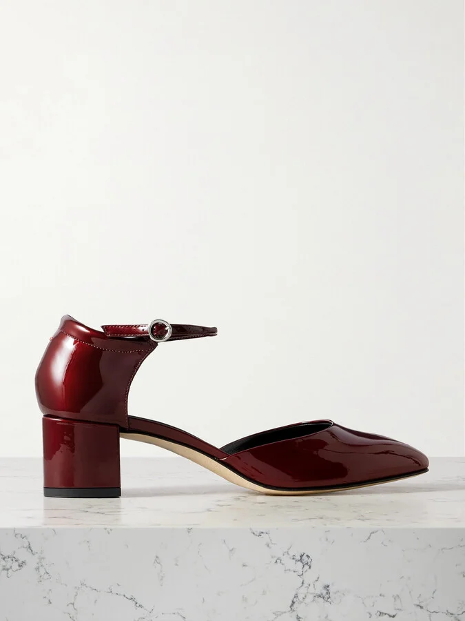 Aeyde - Magda Metallic Patent-leather Pumps - Red