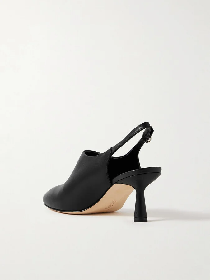 Aeyde - Malin Leather Slingback Pumps - Black - Image 3