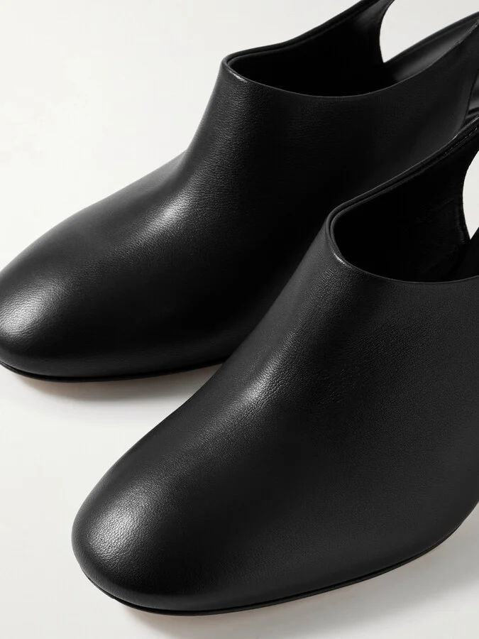 Aeyde - Malin Leather Slingback Pumps - Black - Image 4