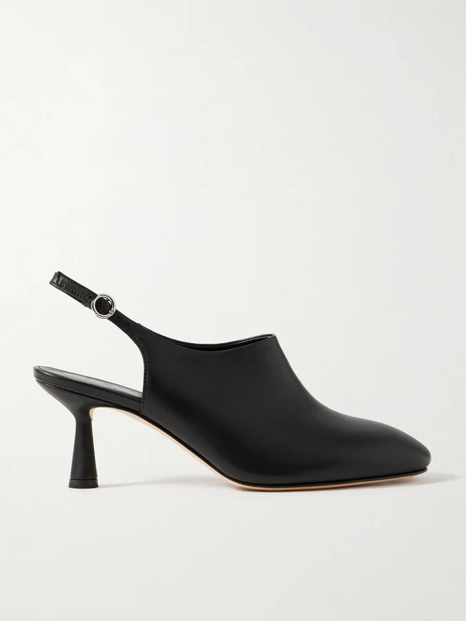 Aeyde - Malin Leather Slingback Pumps - Black