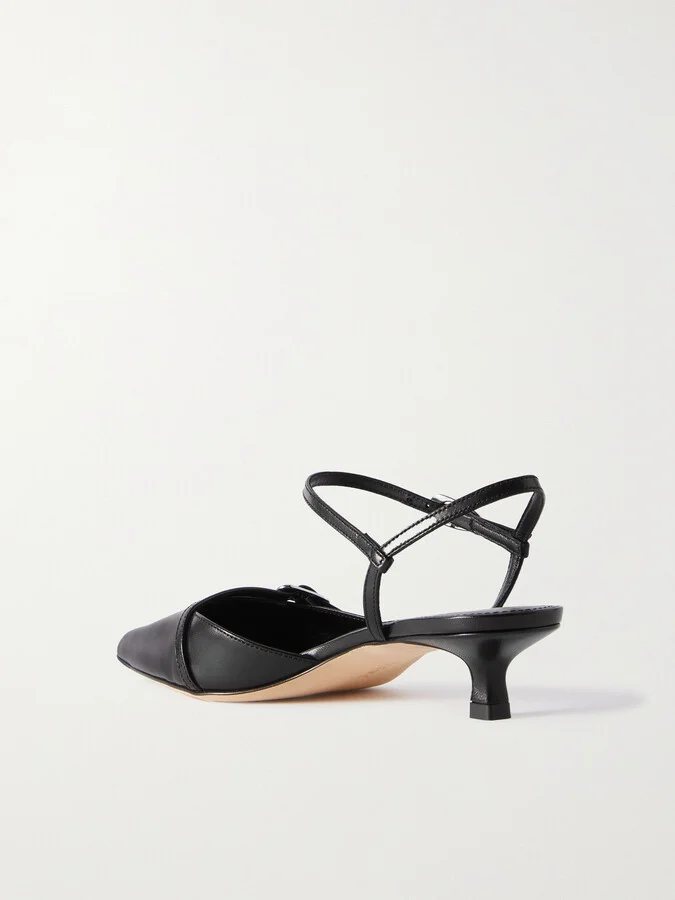 Aeyde - Melia Leather Point-toe Pumps - Black - Image 3