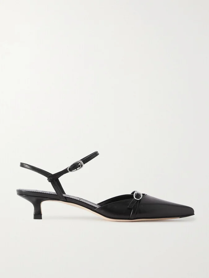 Aeyde - Melia Leather Point-toe Pumps - Black
