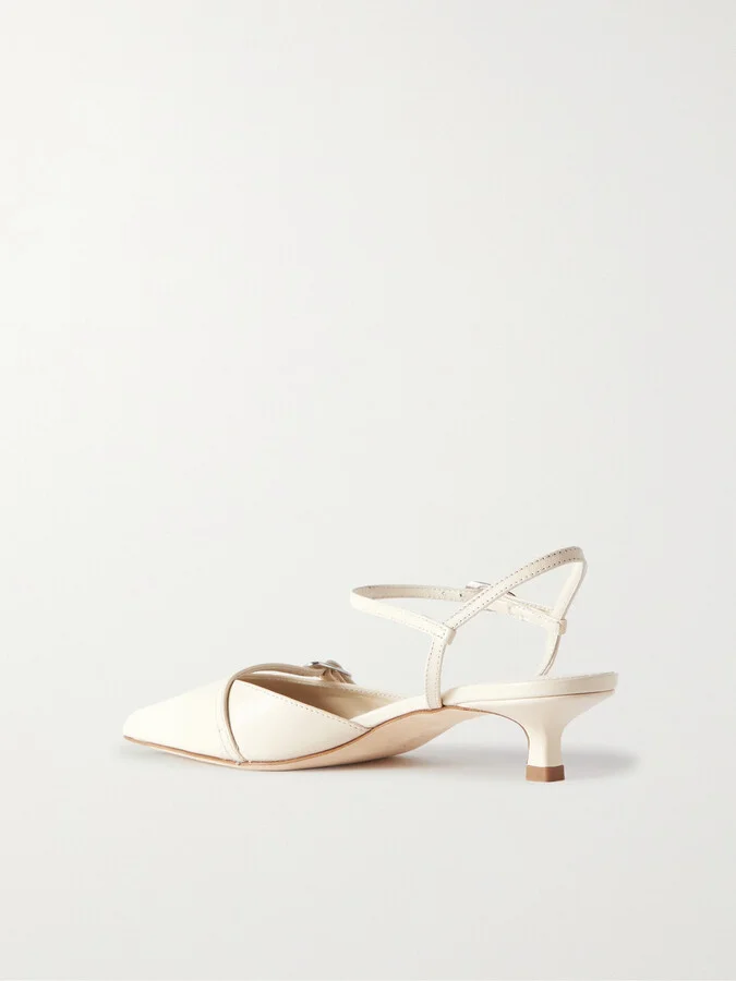 Aeyde - Melia Leather Point-toe Pumps - Cream - Image 3