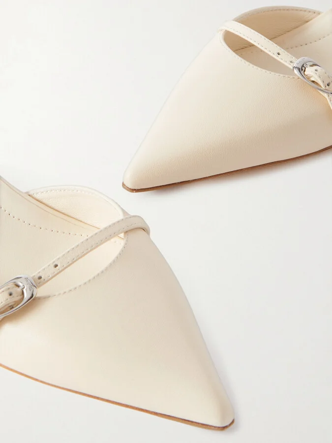 Aeyde - Melia Leather Point-toe Pumps - Cream - Image 4