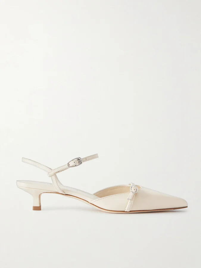 Aeyde - Melia Leather Point-toe Pumps - Cream