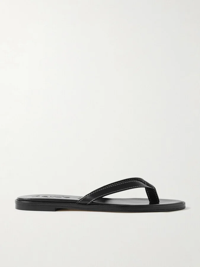 Aeyde - Melody Leather Flip Flops - Black