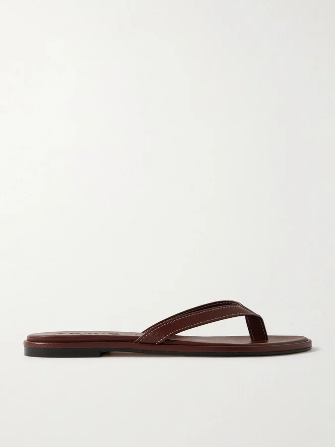 Aeyde - Melody Leather Flip Flops - Burgundy