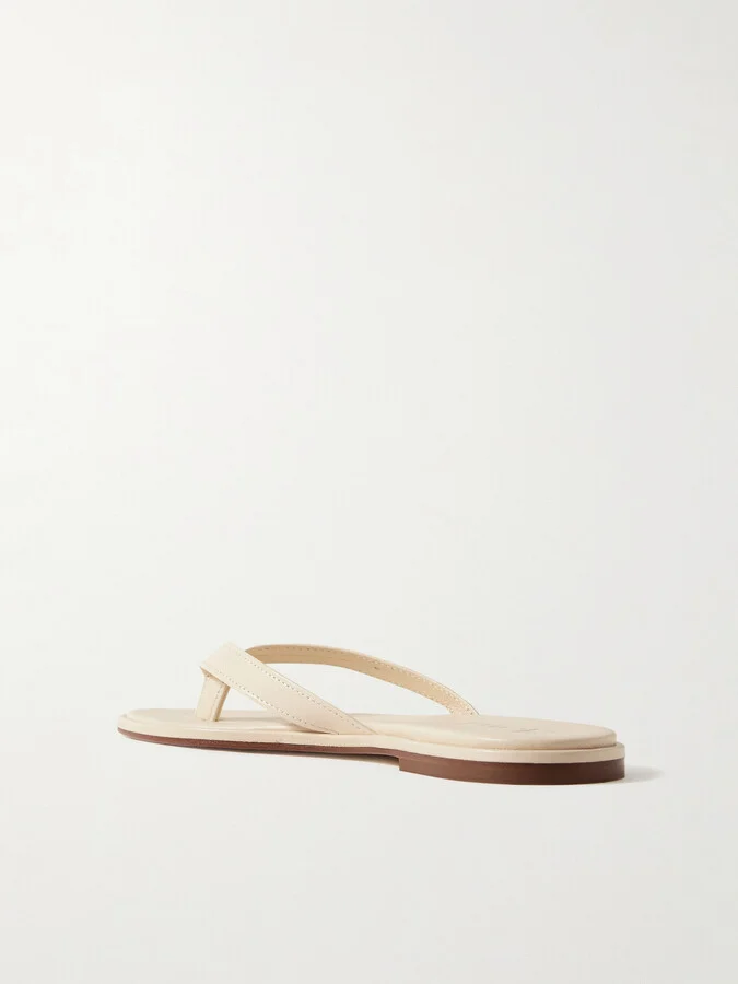 Aeyde - Melody Leather Flip Flops - Cream - Image 3