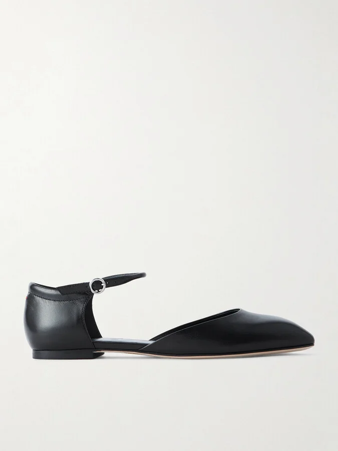 Aeyde - Miri Leather Ballet Flats - Black